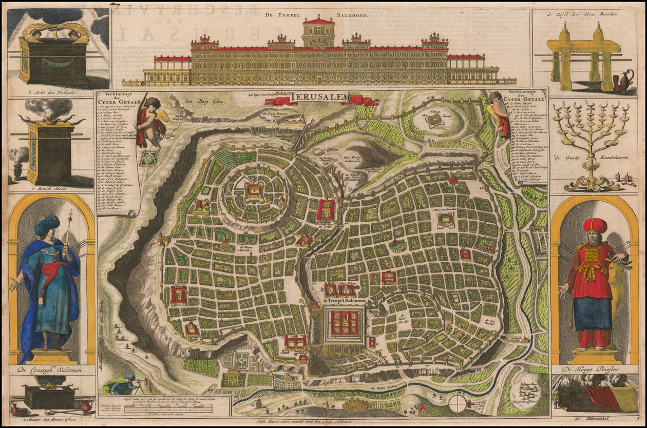 Daniel Stoopendaalin laatima Jerusalemin kartta vuodelta 1690. tekijältä Daniël Stopendaal