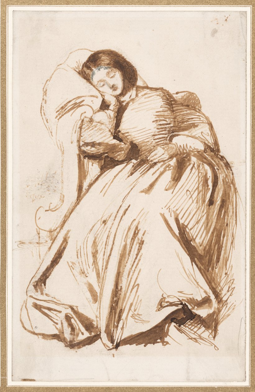 Elizabeth Siddal tuolissa tekijältä Dante Gabriel Charles Rossetti
