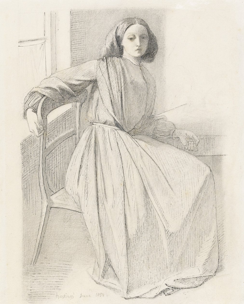 Elizabeth Siddalin muotokuva, 1854-56 tekijältä Dante Gabriel Charles Rossetti