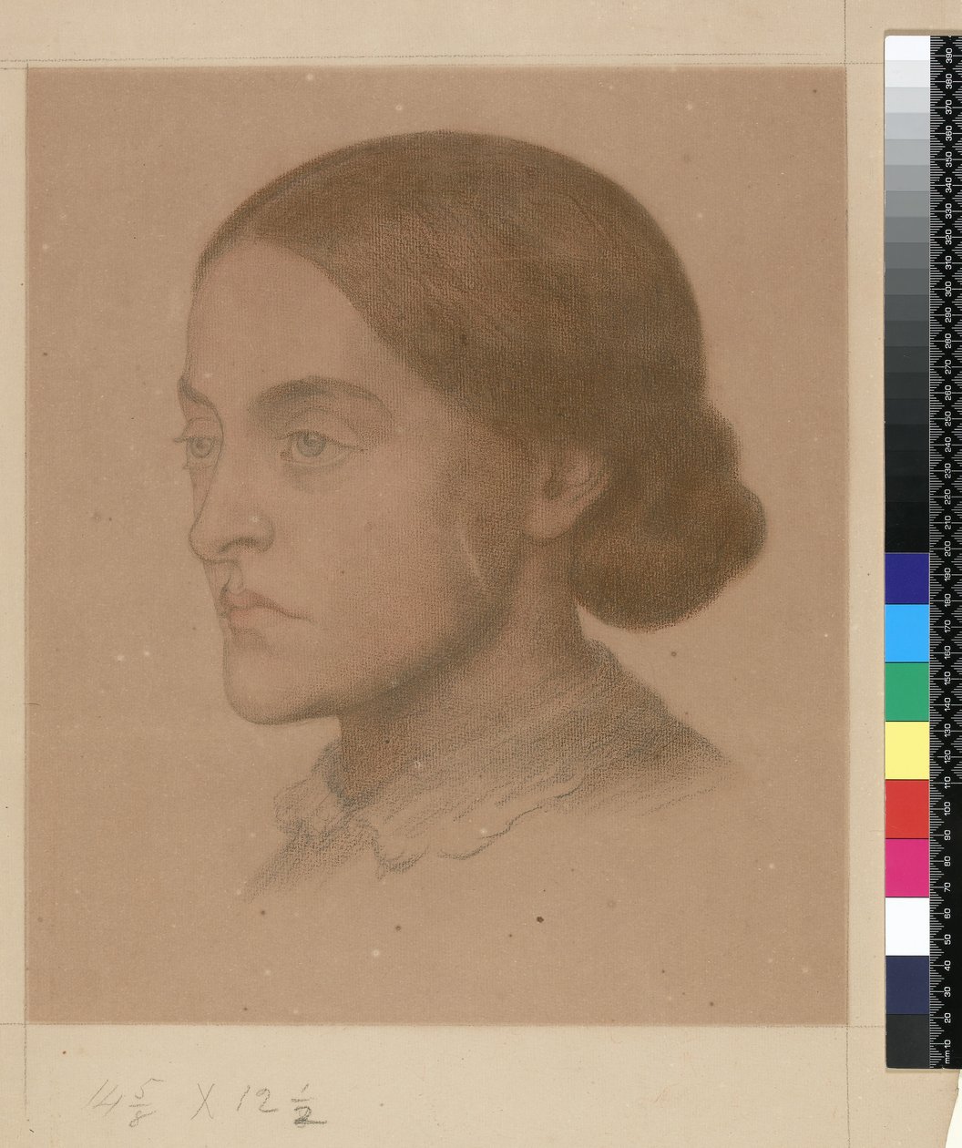 909 T.2268 Christina Rossetti (piirustus) tekijältä Dante Gabriel Charles Rossetti