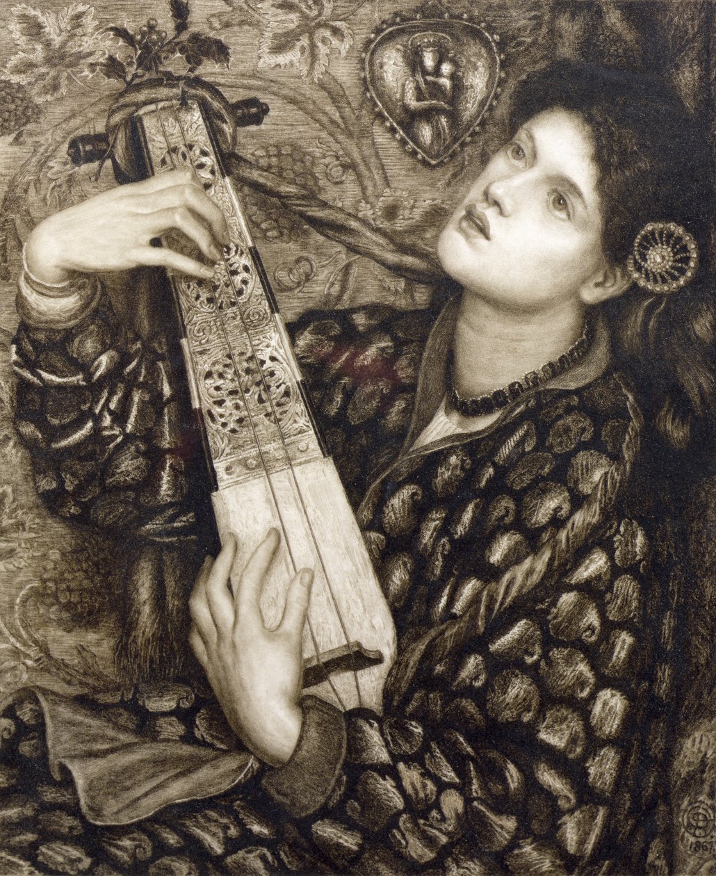 Eugene Gaujeanin (1850-1900) pubin kaivertama joululaulu. Kirjailija: Robert Dunthorne, 1891 tekijältä Dante Gabriel Charles Rossetti