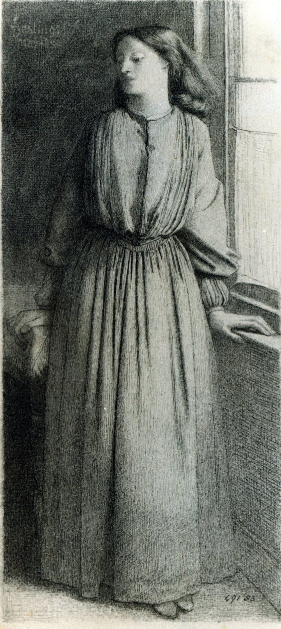 Elizabeth Siddal, toukokuu 1854 (kynä ja muste) tekijältä Dante Gabriel Charles Rossetti