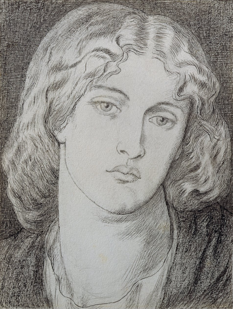 Fanny Cornforth (1824-1906) (kynä ja muste ja harmaa pesu paperilla) tekijältä Dante Gabriel Charles Rossetti