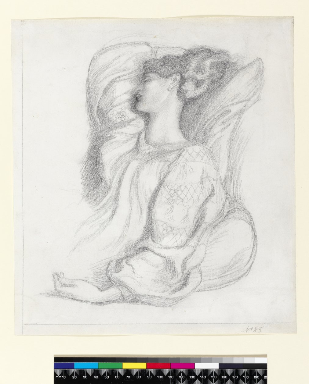 Tutkimus rouva William Morrisista (1839-1914), noin 1873 tekijältä Dante Gabriel Charles Rossetti