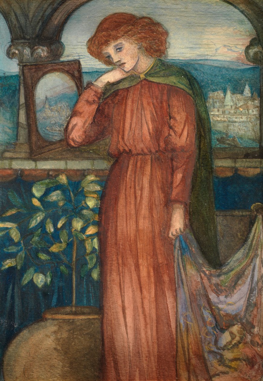 The Lady of Shalott (wc kortilla) tekijältä Dante Gabriel Charles Rossetti