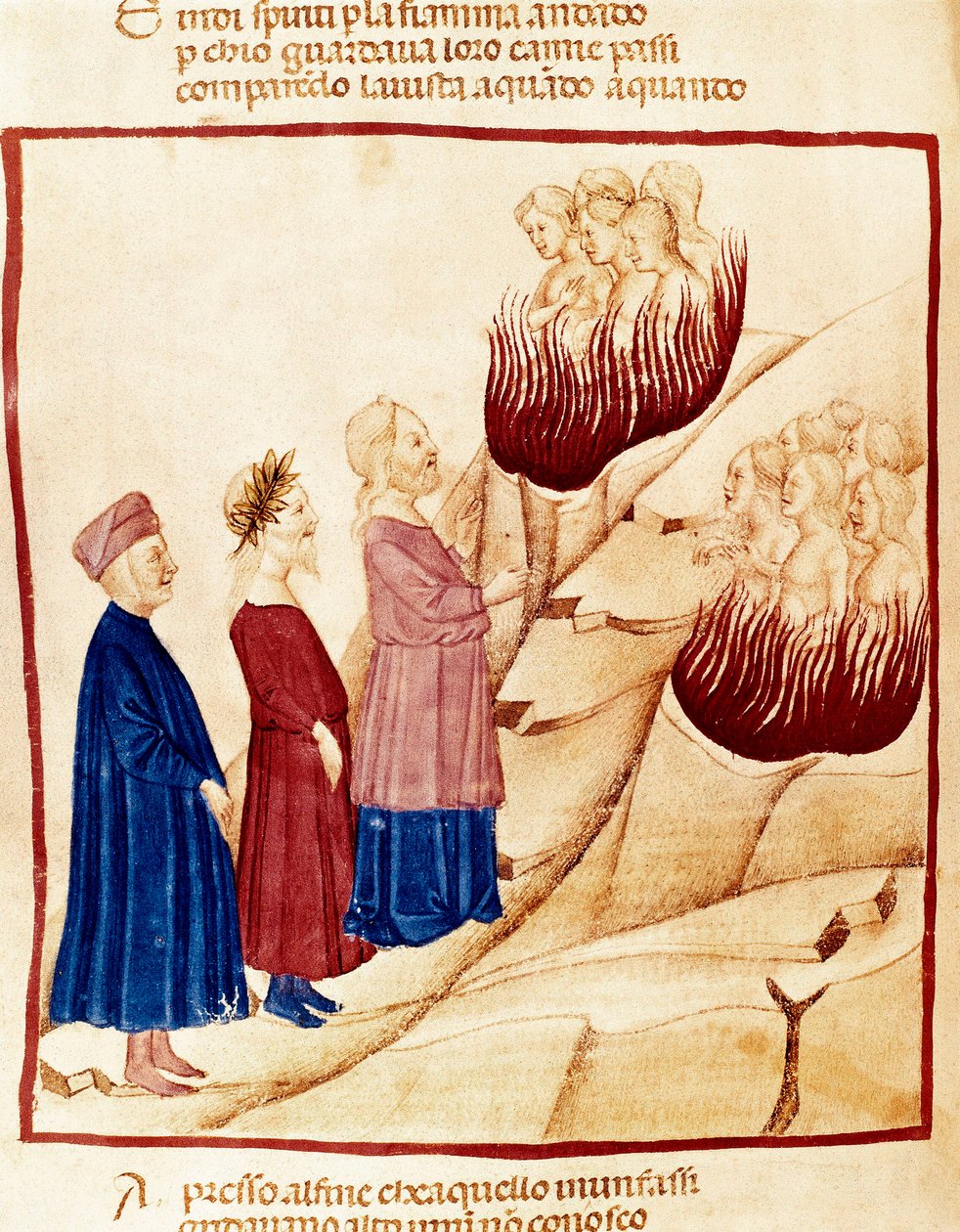 Kiirastule: Dante ja Vergilius, miniatyyri tekijältä Dante Alighieri