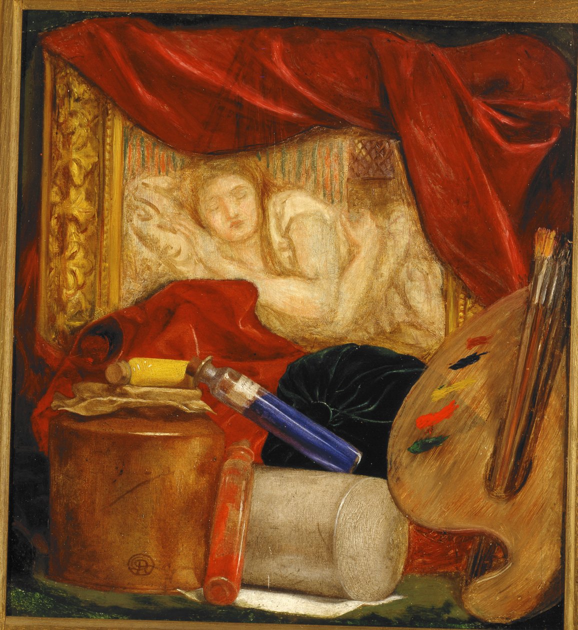 Pullot (öljy levylle asennettuna paneeliin) tekijältä Dante Gabriel Charles Rossetti