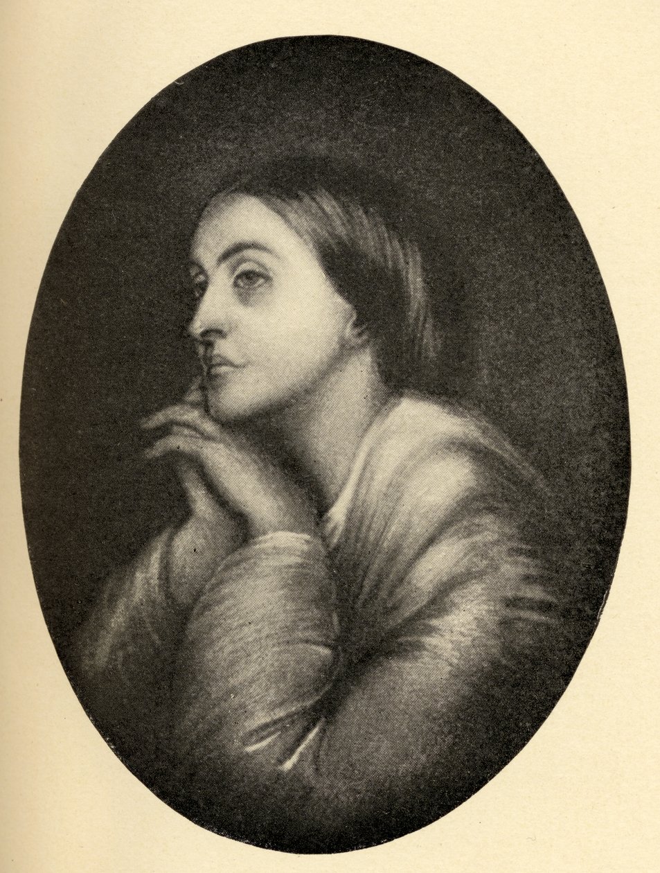 Christina Georgina Rossetti (1830-94) kuvitus teoksesta "Pienet matkat kuuluisten naisten koteihin", julkaistu 1897 tekijältä Dante Gabriel Charles Rossetti