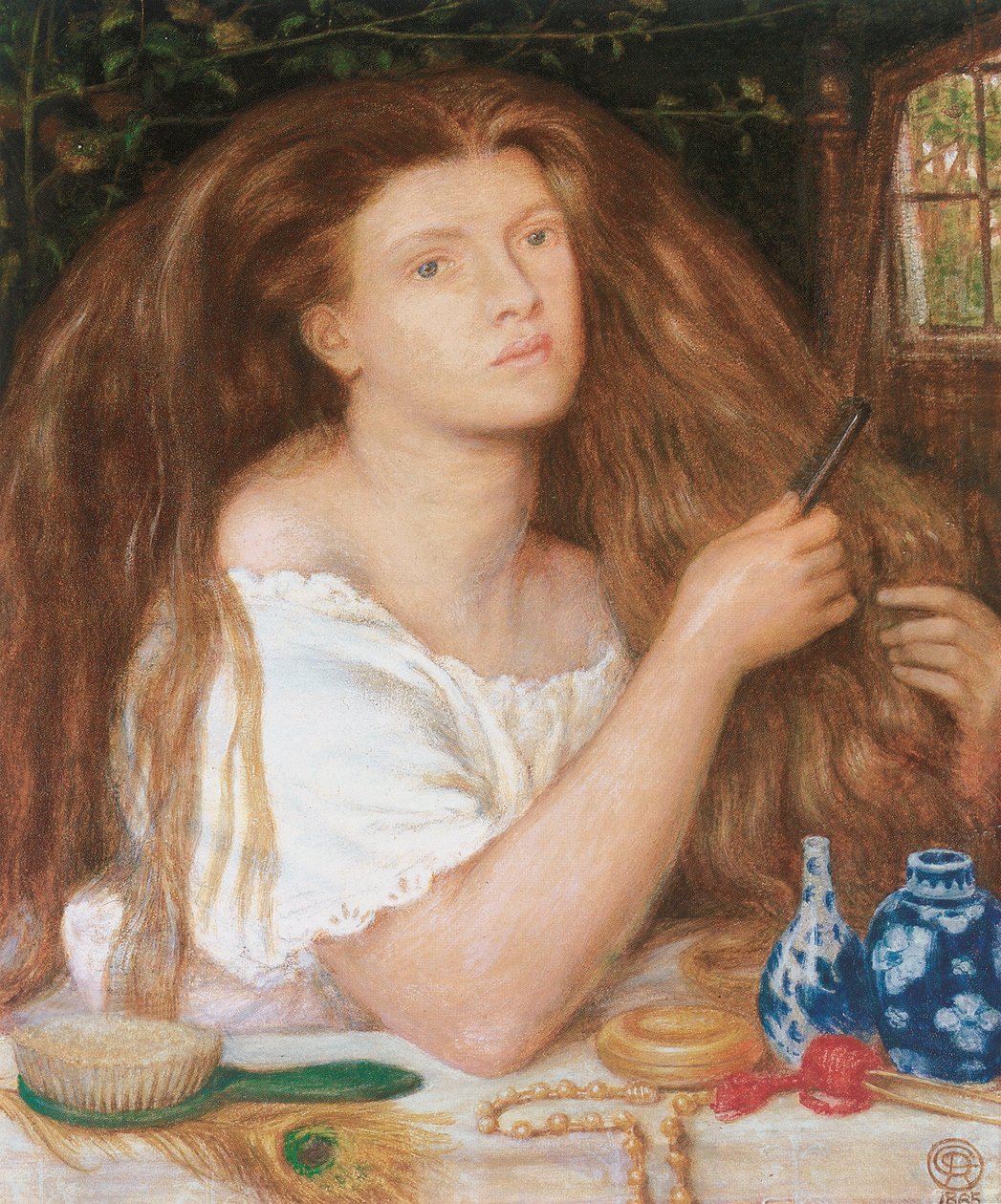 Golden Tresses, 1865 tekijältä Dante Gabriel Charles Rossetti