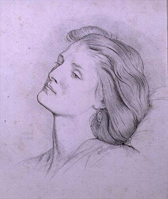 Fanny Cornforthin johtaja (lyijykynä ja liitu) tekijältä Dante Gabriel Charles Rossetti