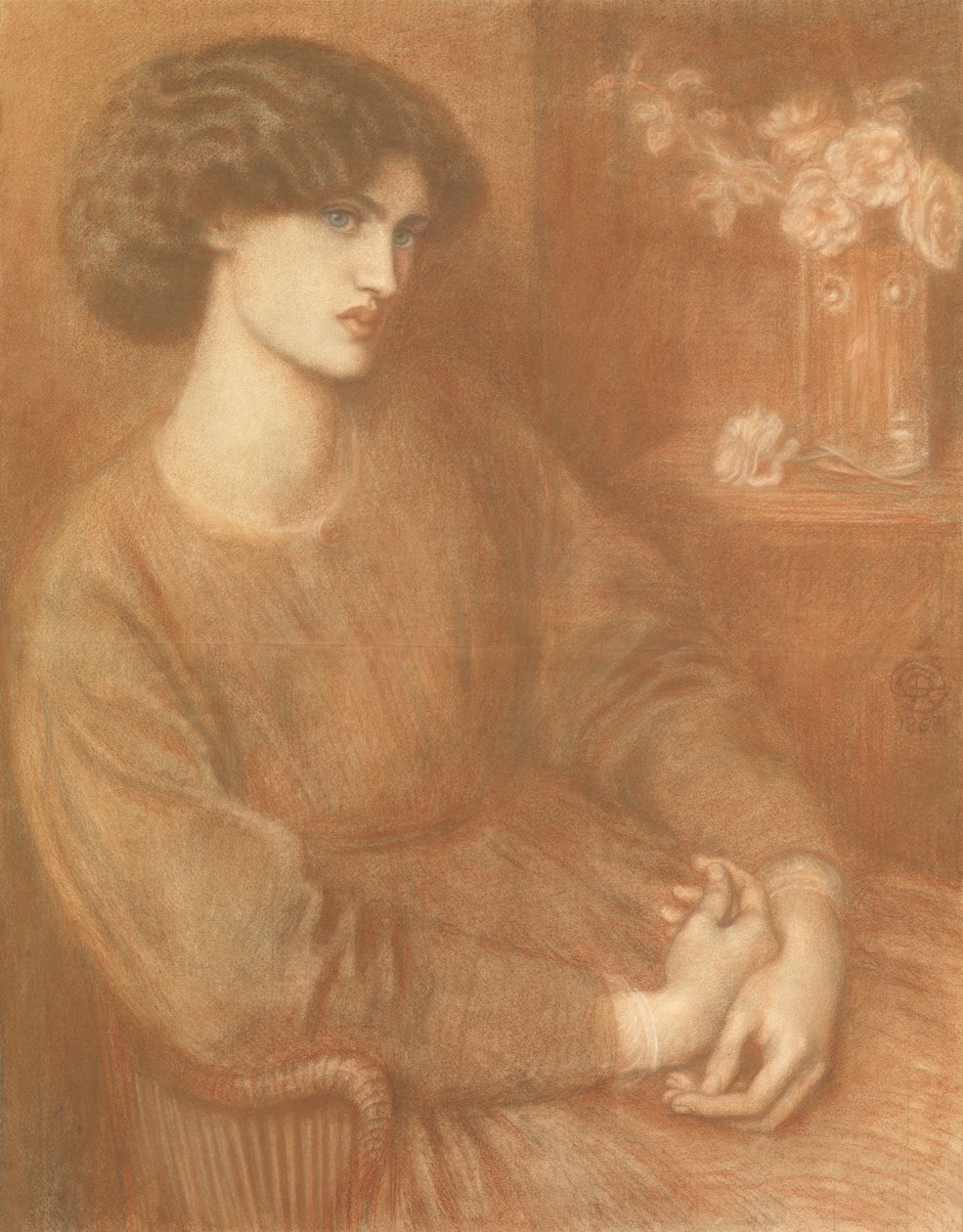 Jane Morris, 1868 (värilliset liidut) tekijältä Dante Gabriel Charles Rossetti