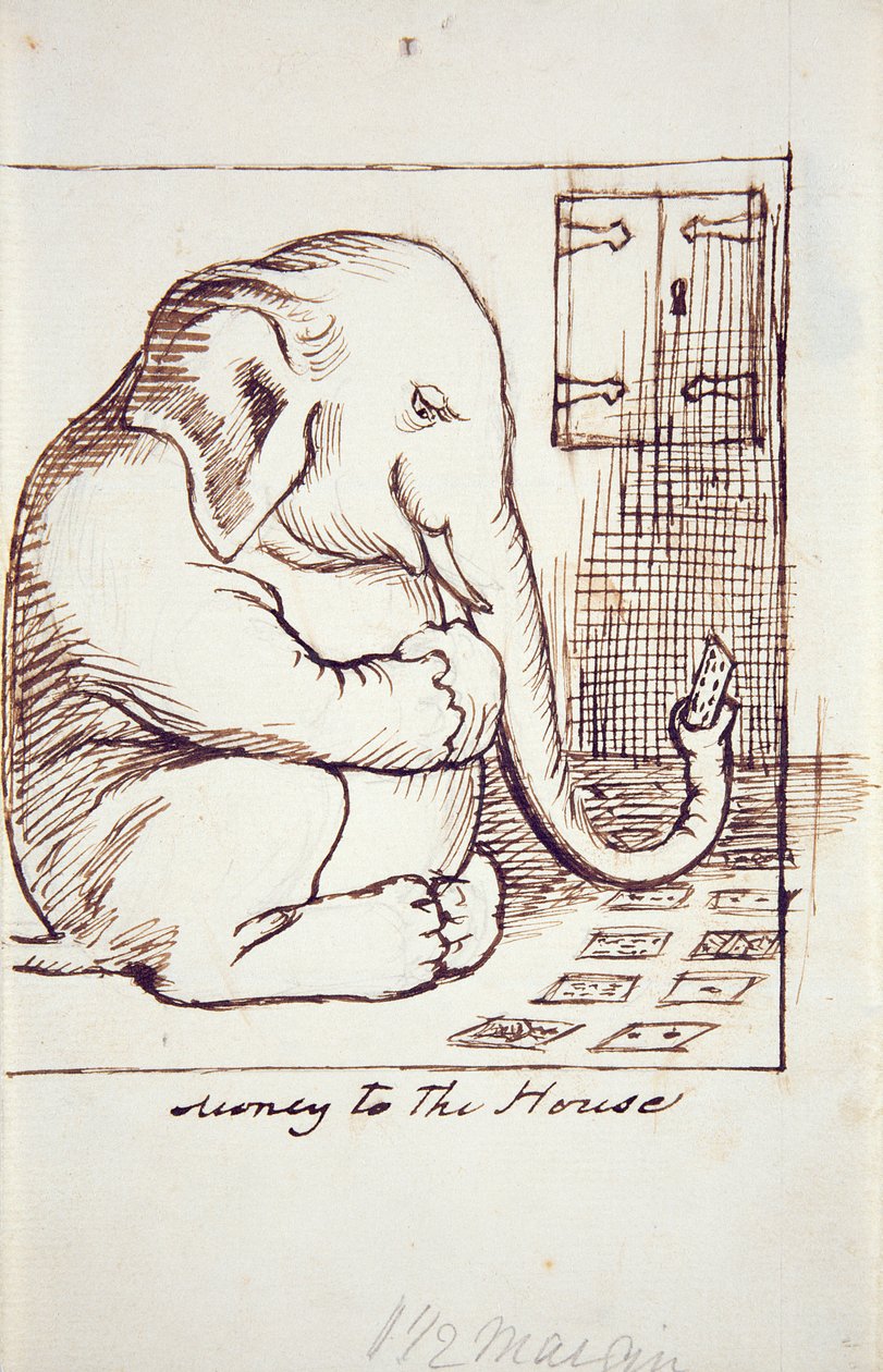 Money to the House, c.1873 (llapis i tinta sobre paper) finlandès tekijältä Dante Gabriel Charles Rossetti