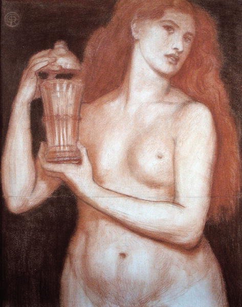 Pandora (liitu paperille) tekijältä Dante Gabriel Charles Rossetti