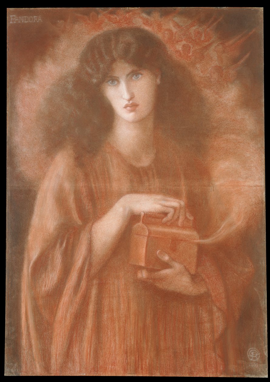 Pandora, 1869 tekijältä Dante Gabriel Charles Rossetti