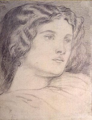 Muotokuva Fanny Cornforthin pää, noin 1862-5 (lyijykynä). tekijältä Dante Gabriel Charles Rossetti