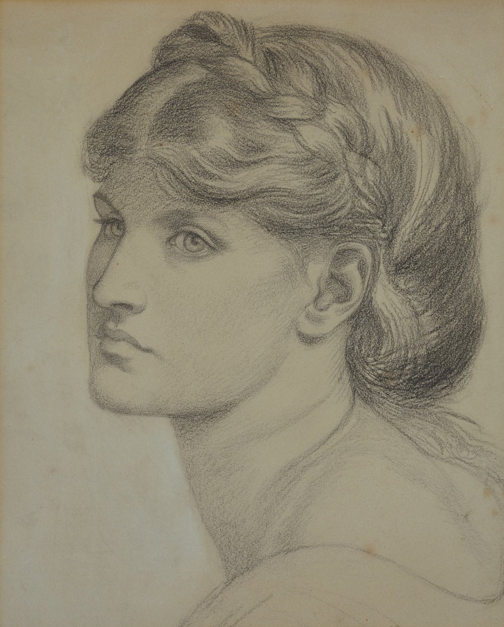 Alexa Wildingin muotokuva, The Bower Meadow -tutkimus tekijältä Dante Gabriel Charles Rossetti