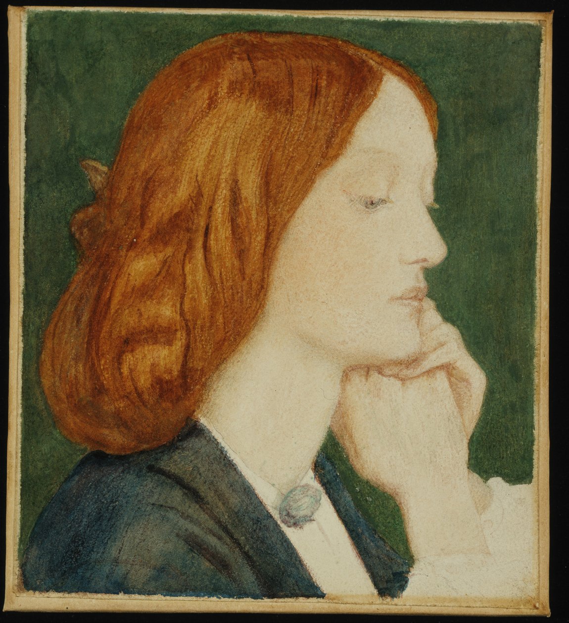 Muotokuva Elizabeth Siddalista (1829-62) 1854 (akvarelli paperille) tekijältä Dante Gabriel Charles Rossetti