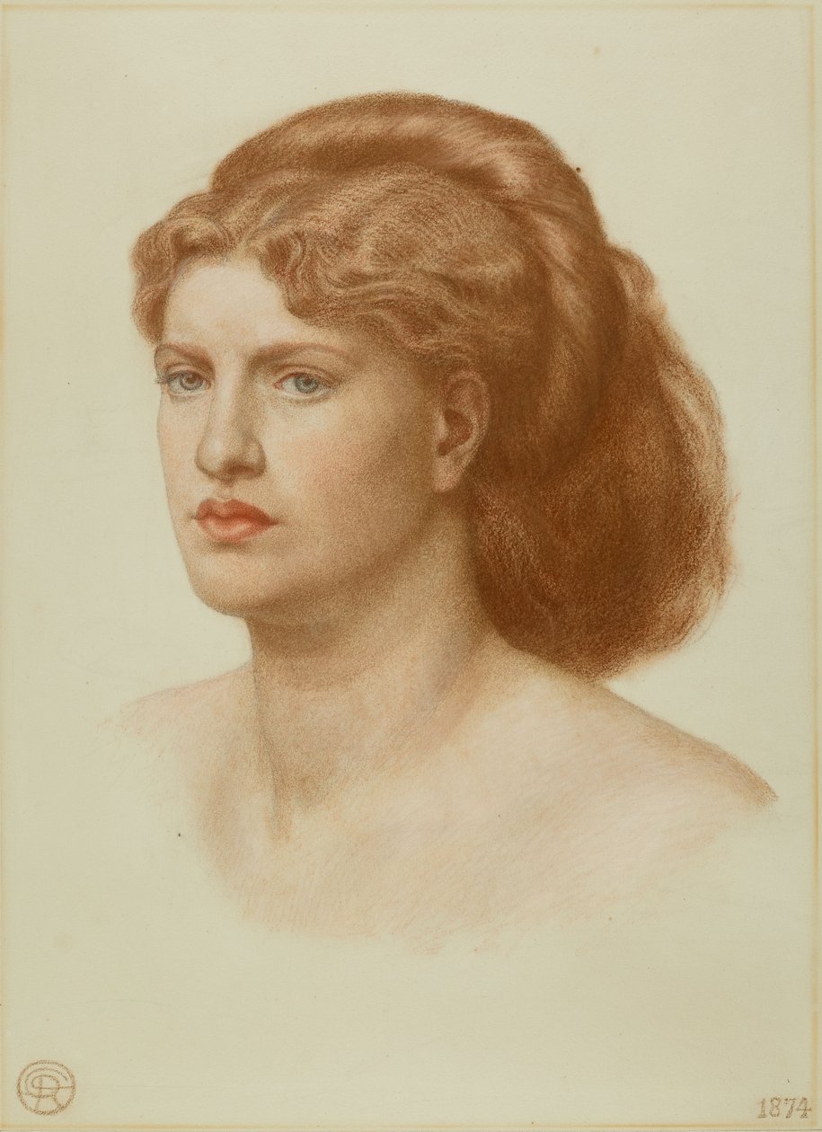 Muotokuva Fanny Cornforthin pää ja hartiat, 1874 tekijältä Dante Gabriel Charles Rossetti