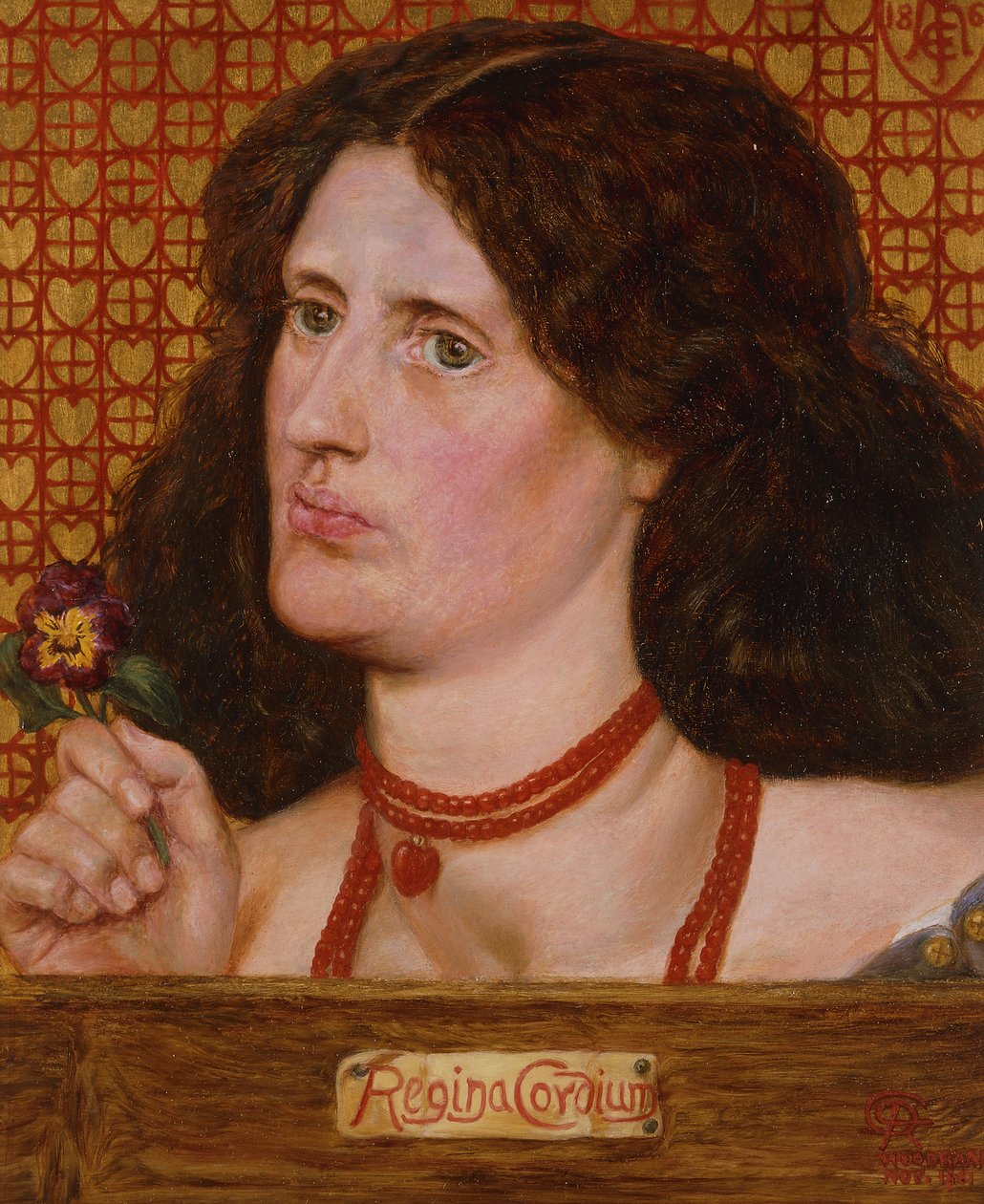 Sydänten kuningatar - Ellen Heatonin muotokuva, 1861 tekijältä Dante Gabriel Charles Rossetti