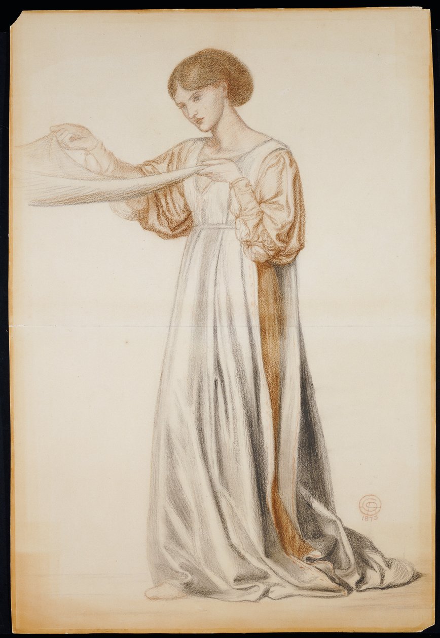 Tutkimus kantajan kantajalle elokuvassa "Danten unelma", 1873 tekijältä Dante Gabriel Charles Rossetti