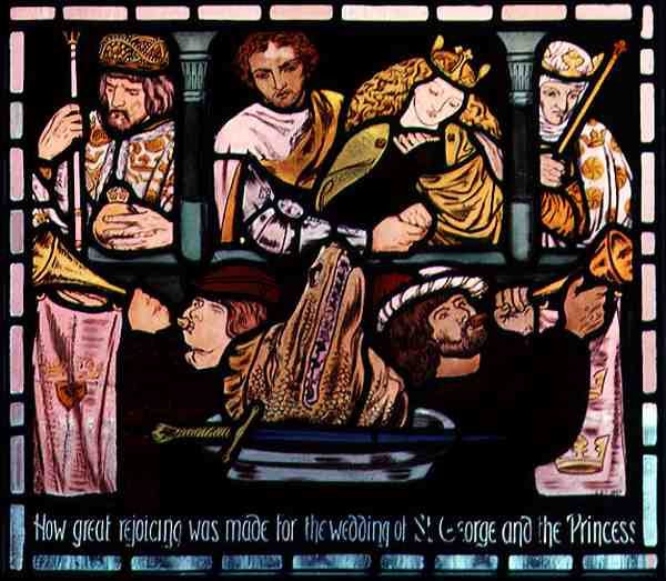Pyhän Yrjön ja prinsessan häät, 1800-luku tekijältä Dante Gabriel Charles Rossetti