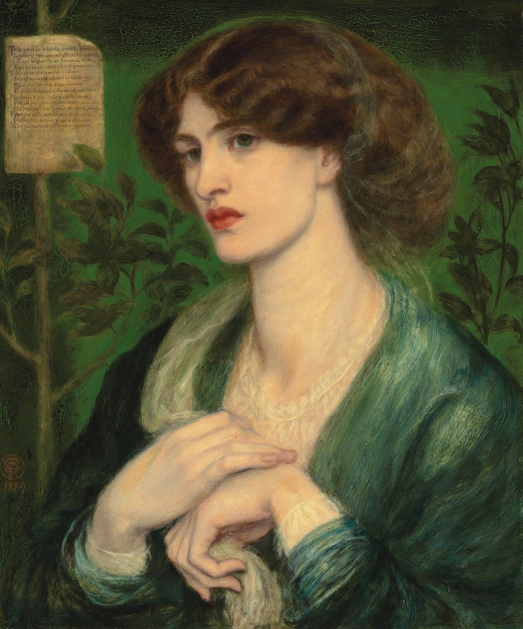 Beatricen tervehdys, 1869 tekijältä Dante Gabriel Charles Rossetti