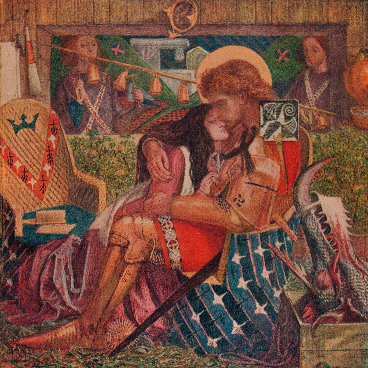 Pyhän Yrjön ja prinsessa Sabran häät 1857 tekijältä Dante Gabriel Charles Rossetti