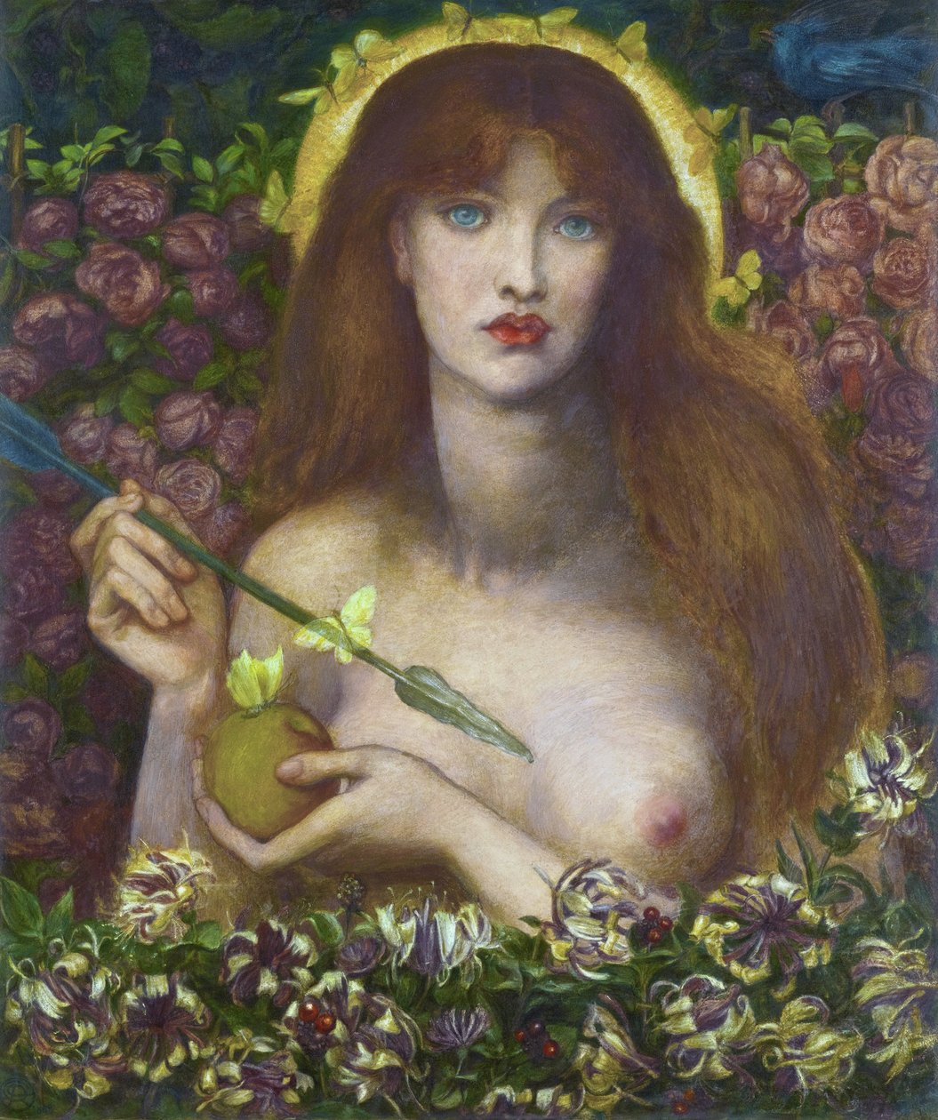 Venus Verticordia (Venus, sydämien vaihtaja) - Dante Gabriel Rossettin (1828-1882) teos tekijältä Dante Gabriel Charles Rossetti