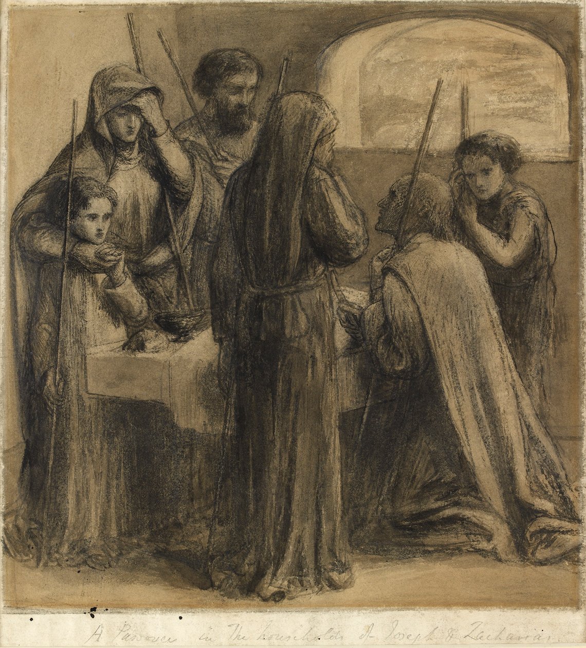 Pääsiäinen Joosefin ja Sakariaan perheessä, 1850-luku tekijältä Dante Gabriel Rossetti
