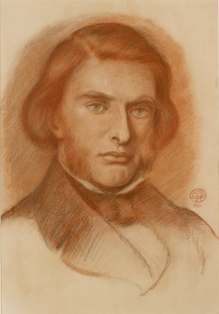 John Ruskinin muotokuva, 1861 tekijältä Dante Gabriel Rossetti