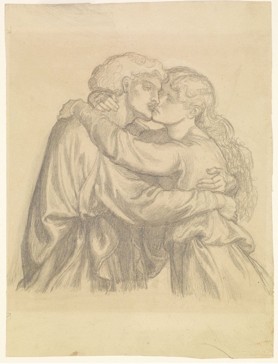 Siunattu Damozel - Tutkimus kahdesta rakastavasta, jotka syleilevät toisiaan. tekijältä Dante Gabriel Rossetti