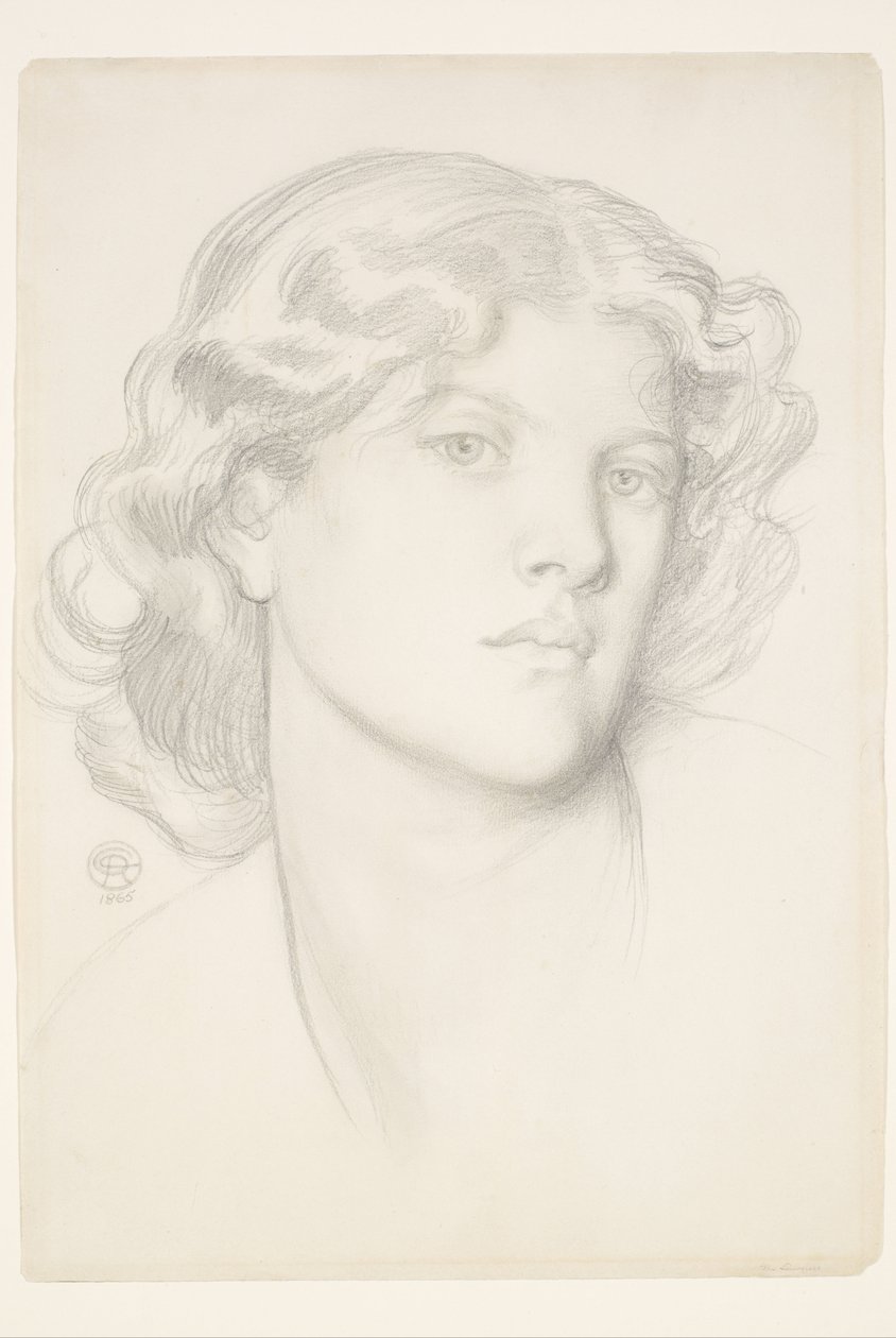 The Blue Bower - Naisen pään tutkimus tekijältä Dante Gabriel Rossetti
