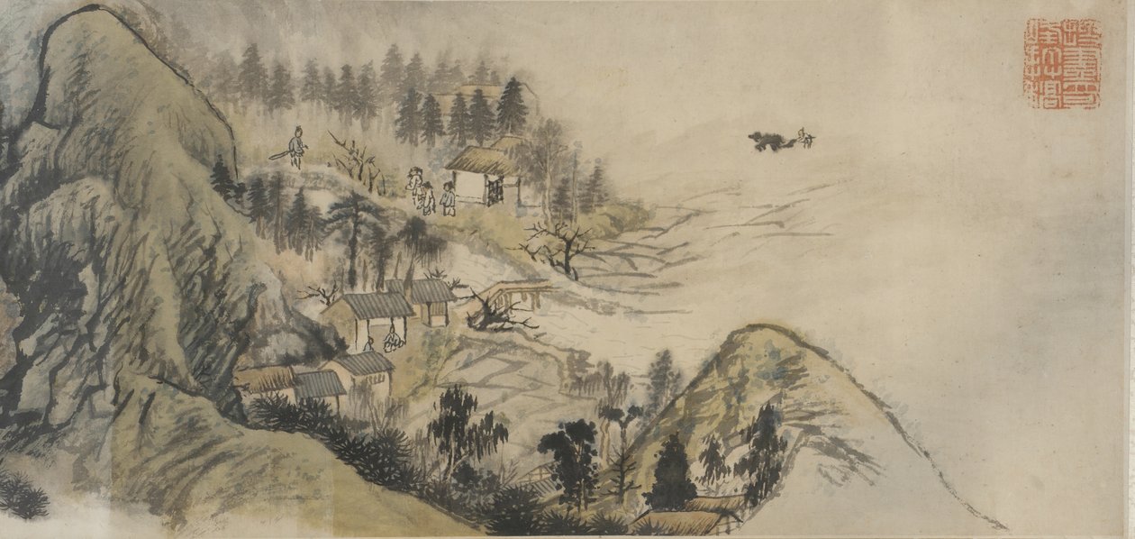 Peach Blossom Spring, Qing-dynastia, 1690-luku - 1700-luvun alku (muste ja väri paperille) tekijältä Daoji Shitao