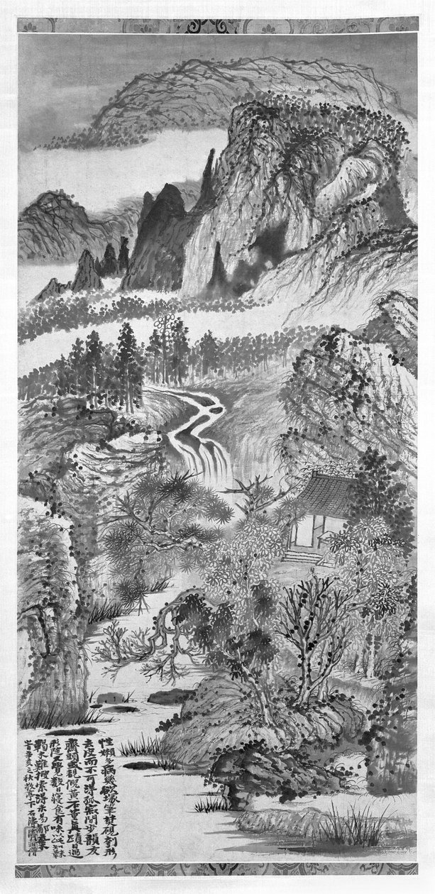 Vuoristomaisema Huang Gongwangin (1269-1354) 1671 jälkeen tekijältä Daoji Shitao