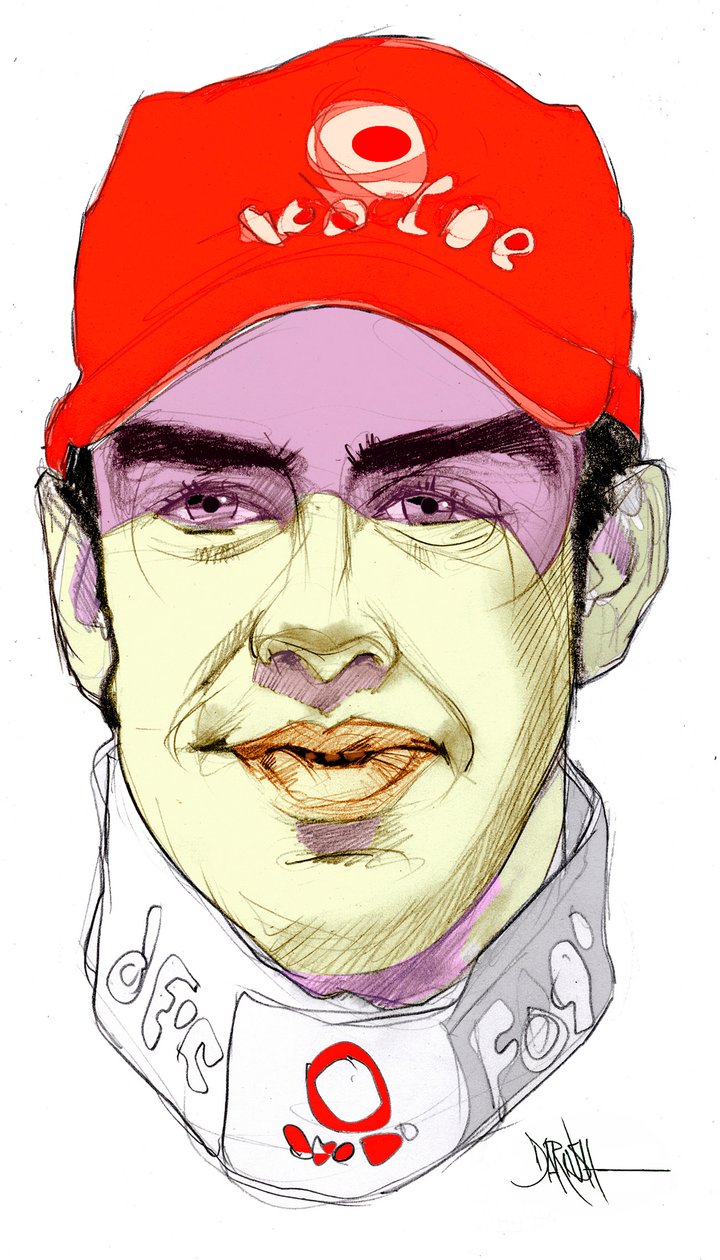 Fernando Alonso Díaz (digitaalinen värikynäpiirros) tekijältä Dariush Radpour