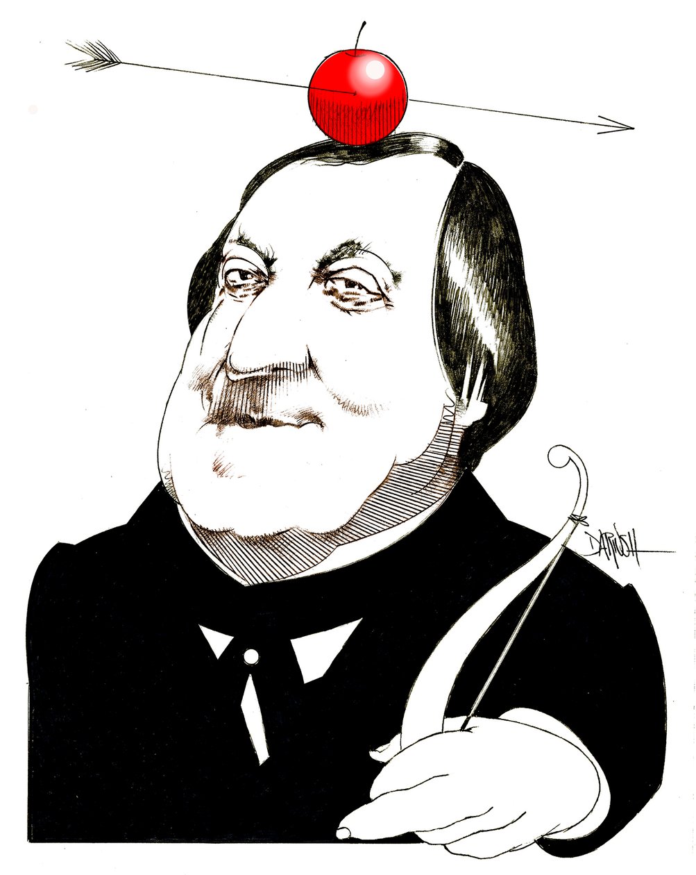 Gioachino Rossini, 2024 (digitaalinen värikynäpiirros) tekijältä Dariush Radpour