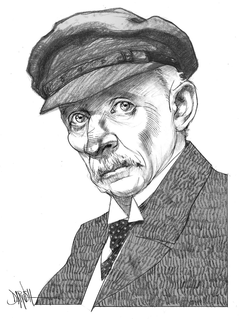 Gustav Meyrink, 2024 (digitaalinen värikynäpiirros) tekijältä Dariush Radpour