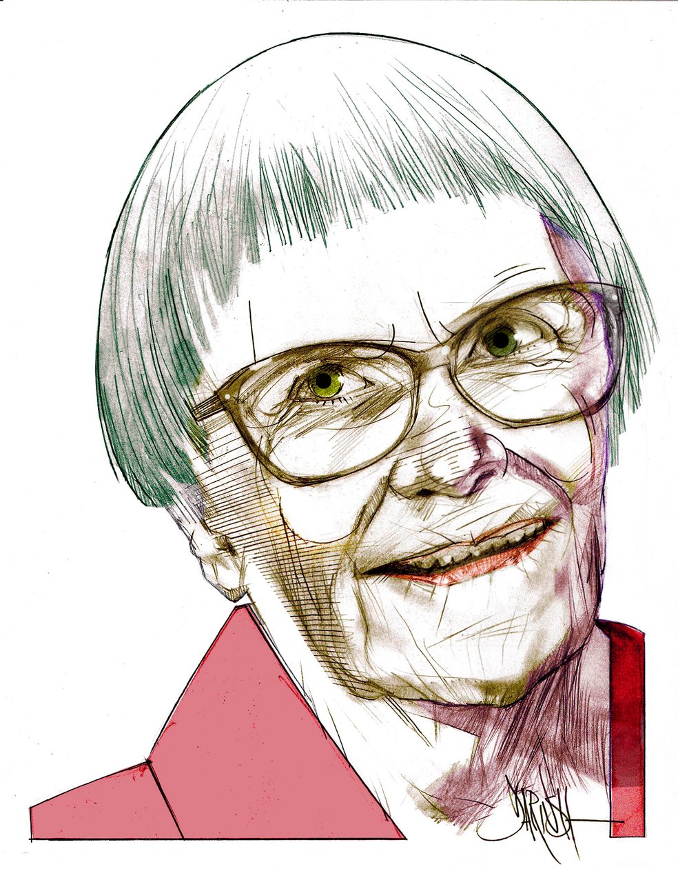 Harper Lee, 2022 (digitaalinen värikynäpiirros) tekijältä Dariush Radpour