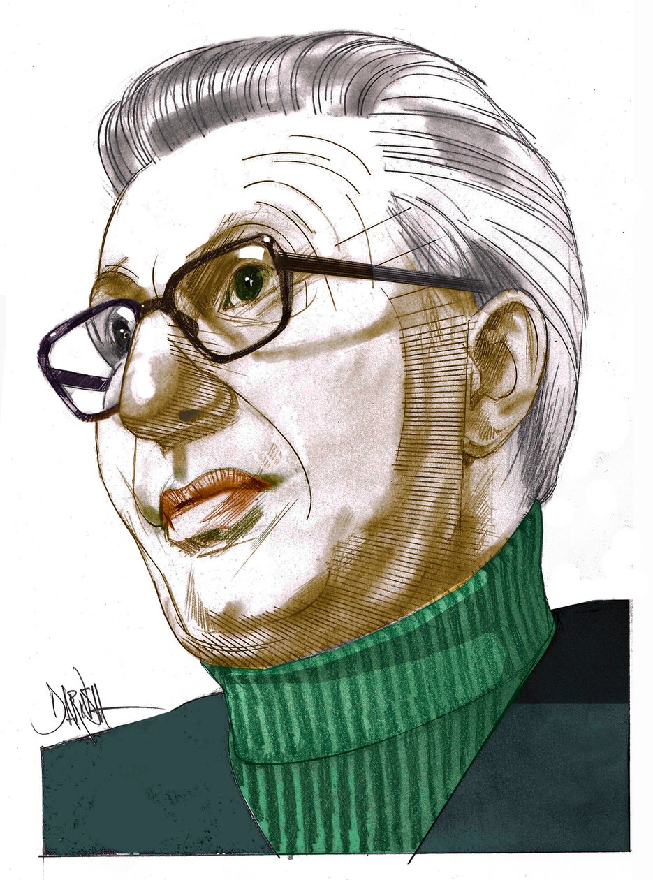 Piero Scanziani, 2022 (digitaalinen värikynäpiirros) tekijältä Dariush Radpour