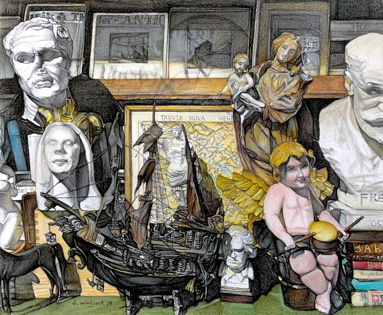 Window Shopping, 2019 (lyijykynä paperille) tekijältä Darrell Windjack