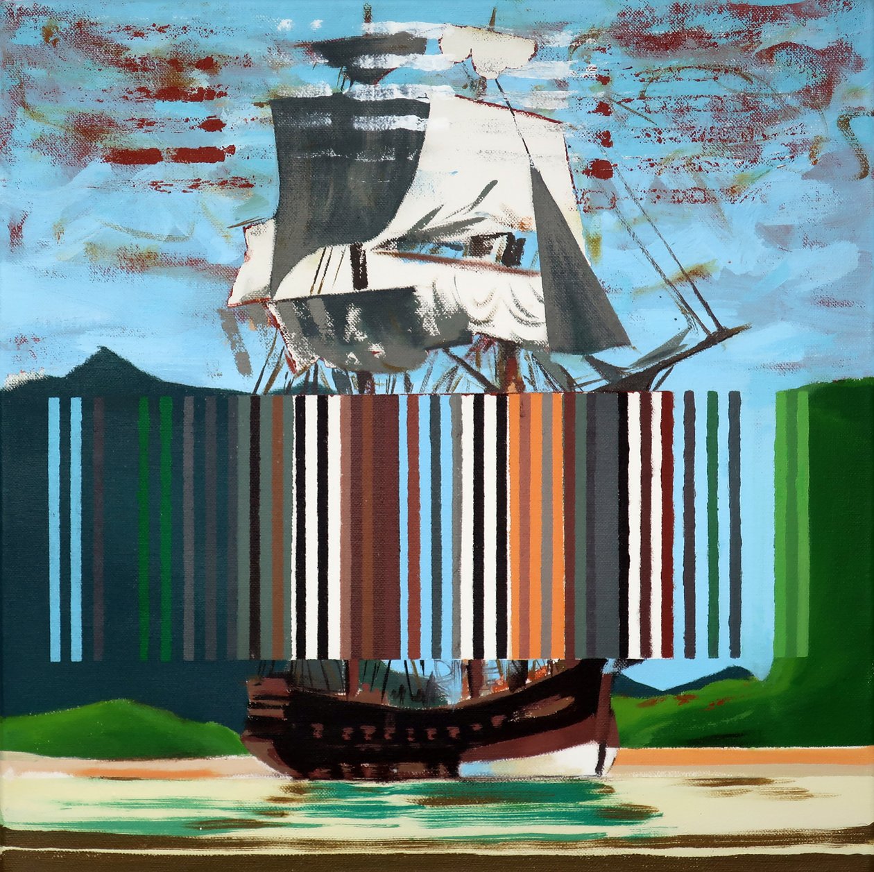 Bark Endeavour, 2019 (asyyli kankaalle) tekijältä Darren Coffield