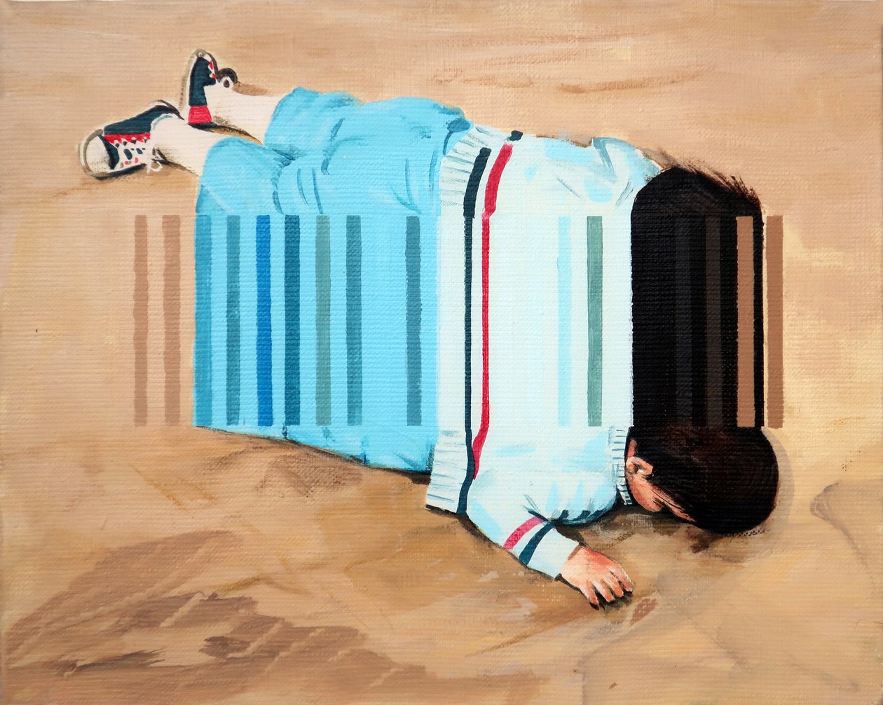 Rannalla, 2019 (akryyli kankaalle) tekijältä Darren Coffield