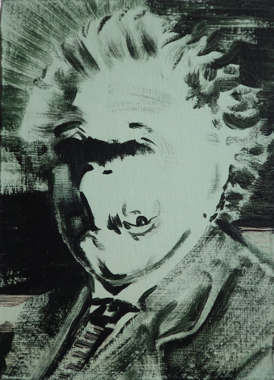 Einstein, 2013 (akryyli taululle) tekijältä Darren Coffield