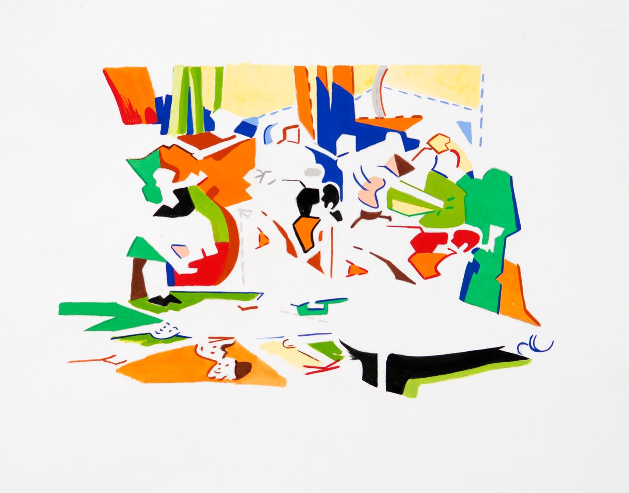 Panin juhla (maisema), 2019 (guassi paperille) tekijältä Darren Coffield