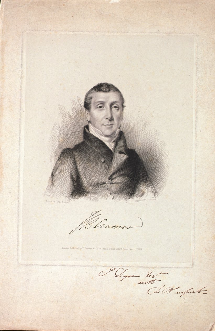 Johann Baptist Cramer (1771-1858), kaiverrus J. Thomson, 1826 tekijältä David Barber