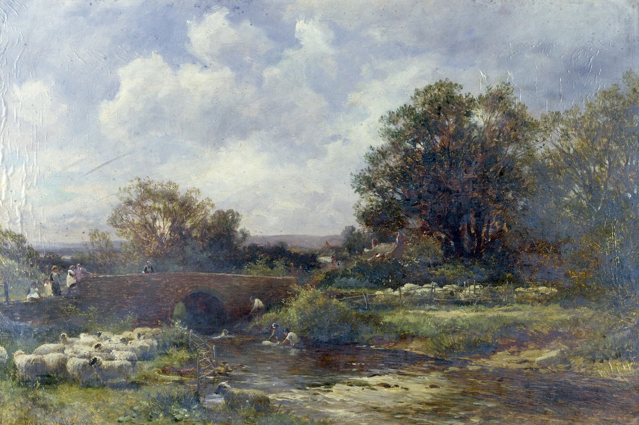 Lampaiden pesu - West Malvern, 1899 tekijältä David Bates