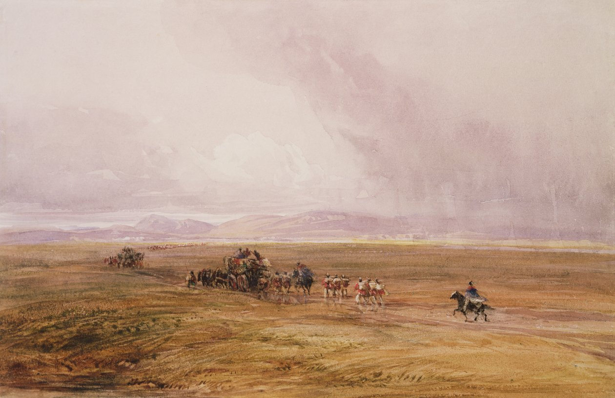 Tasangon ylittävä matkatavarajuna tekijältä David Cox