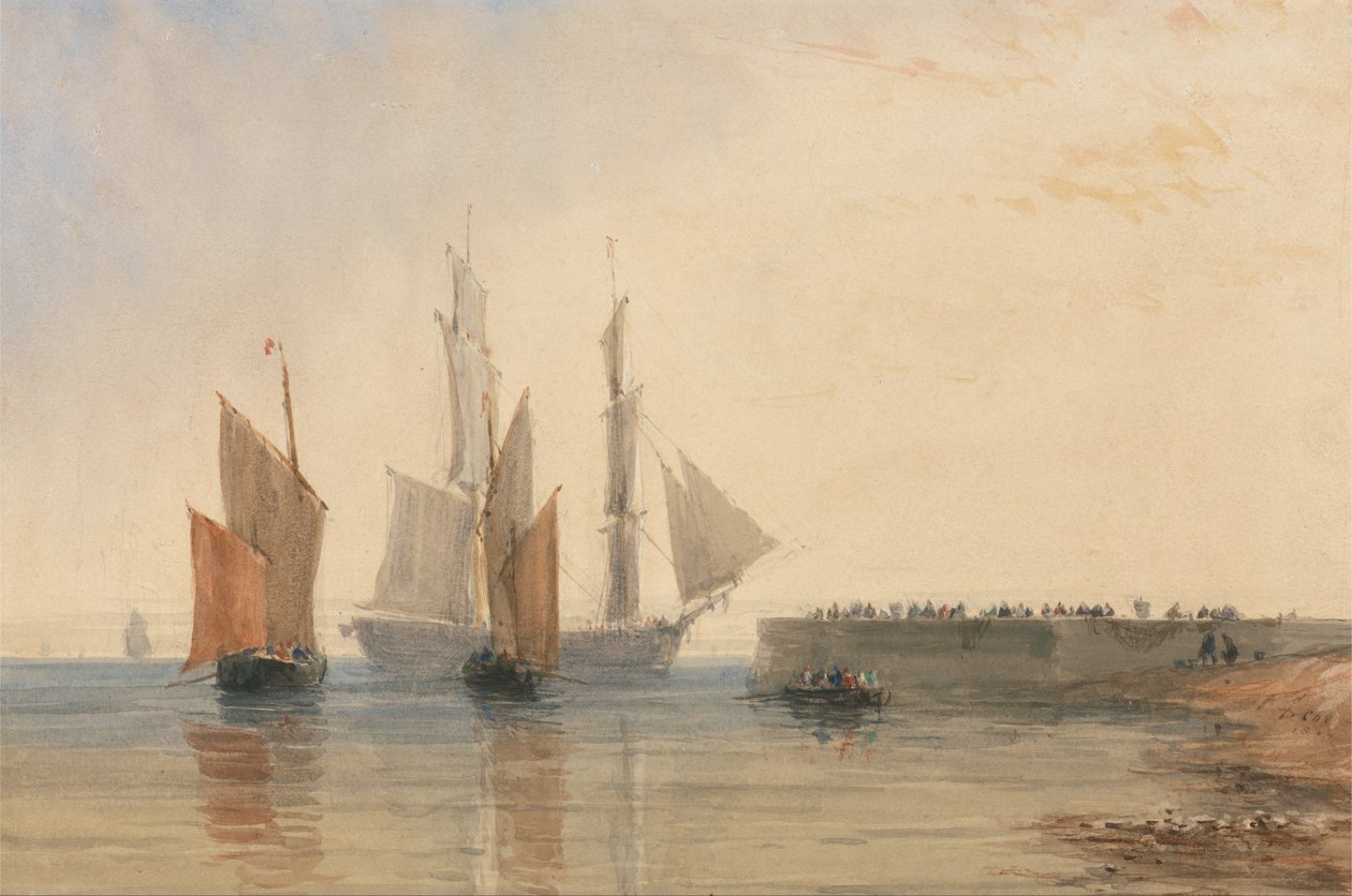 Sisäänkäynti Calaisin satamaan tekijältä David Cox