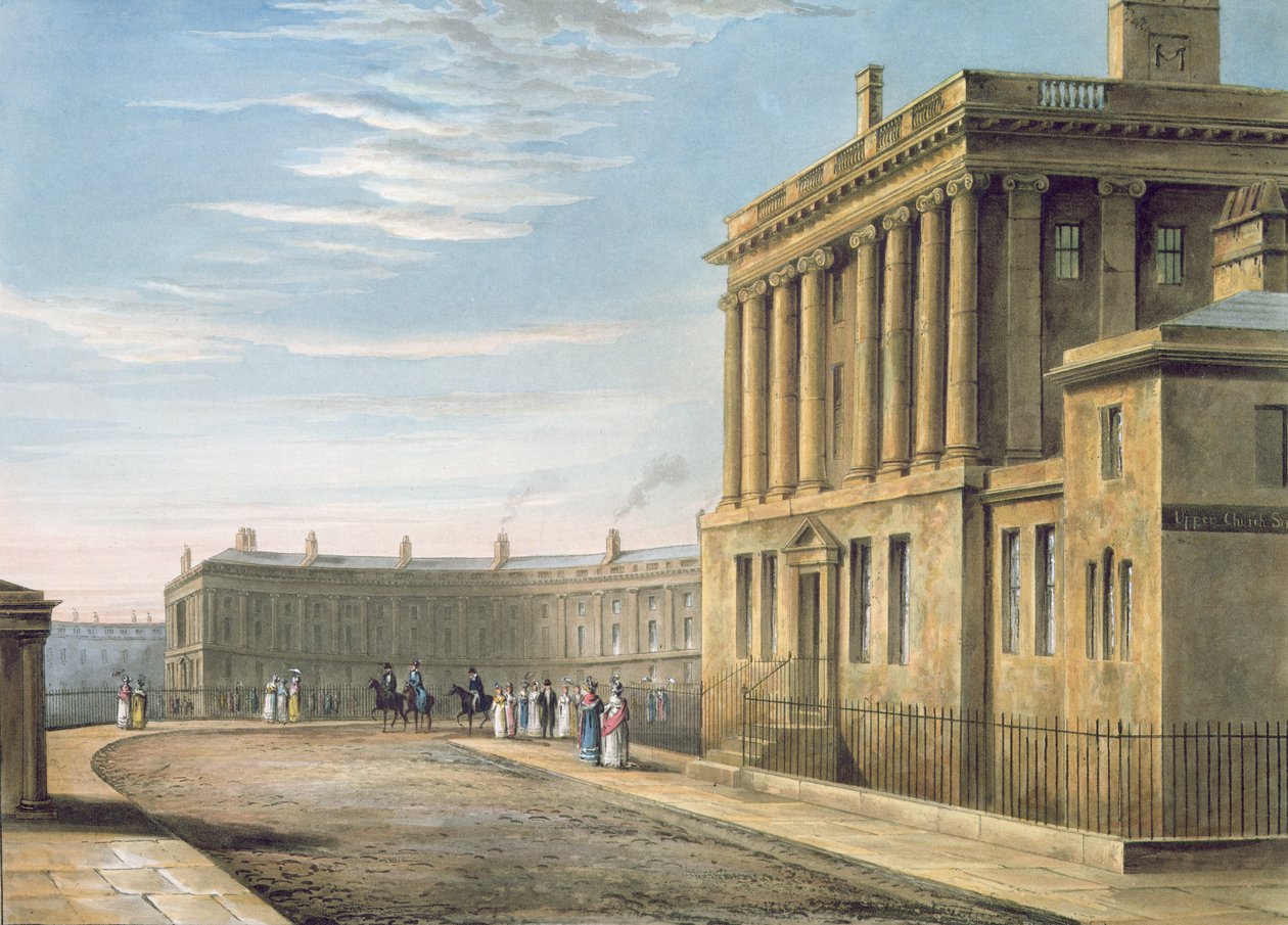The Royal Crescent, Bath 1820 tekijältä David Cox