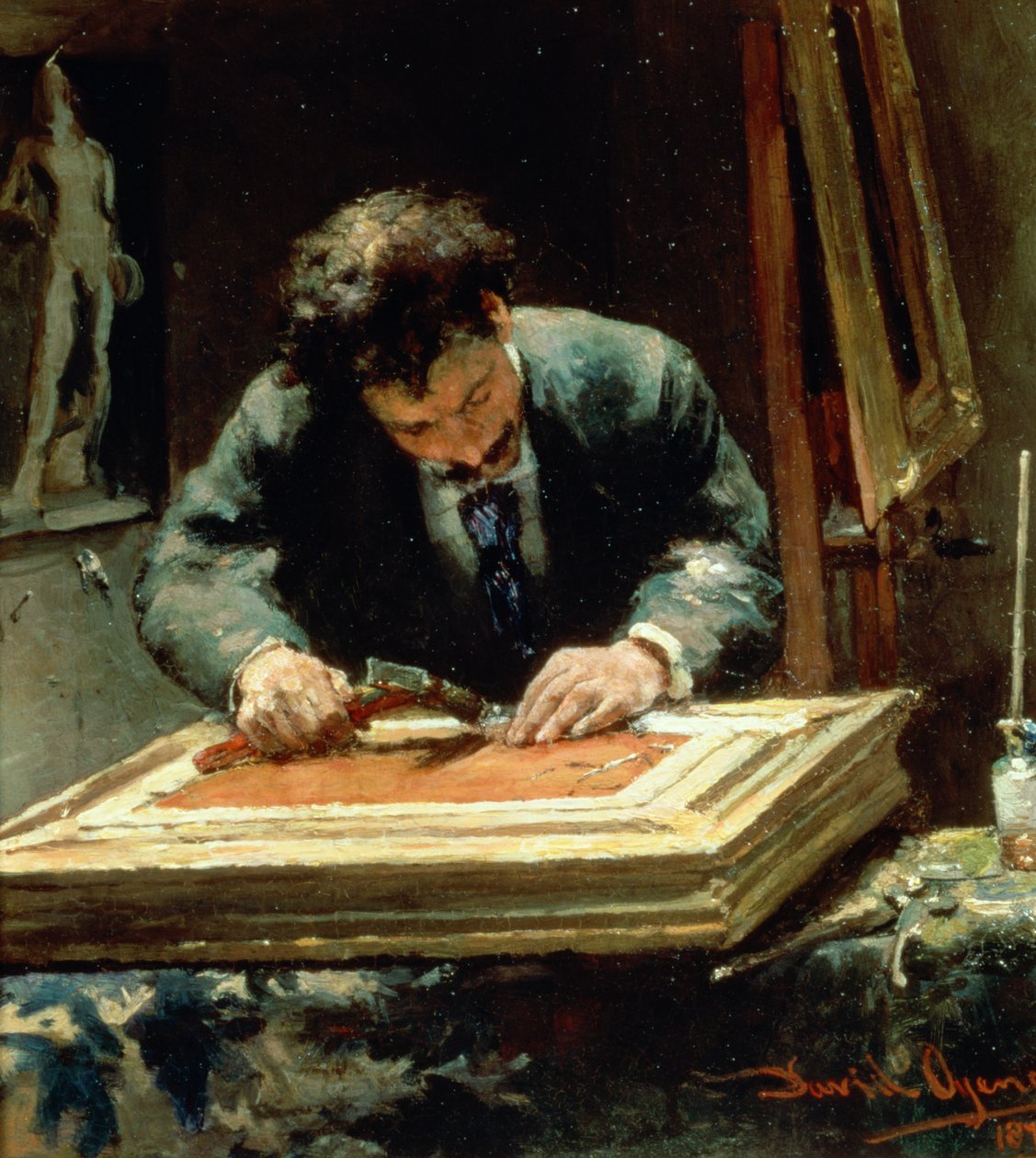 Kuvan kehystäjä, 1878 tekijältä David Oyens